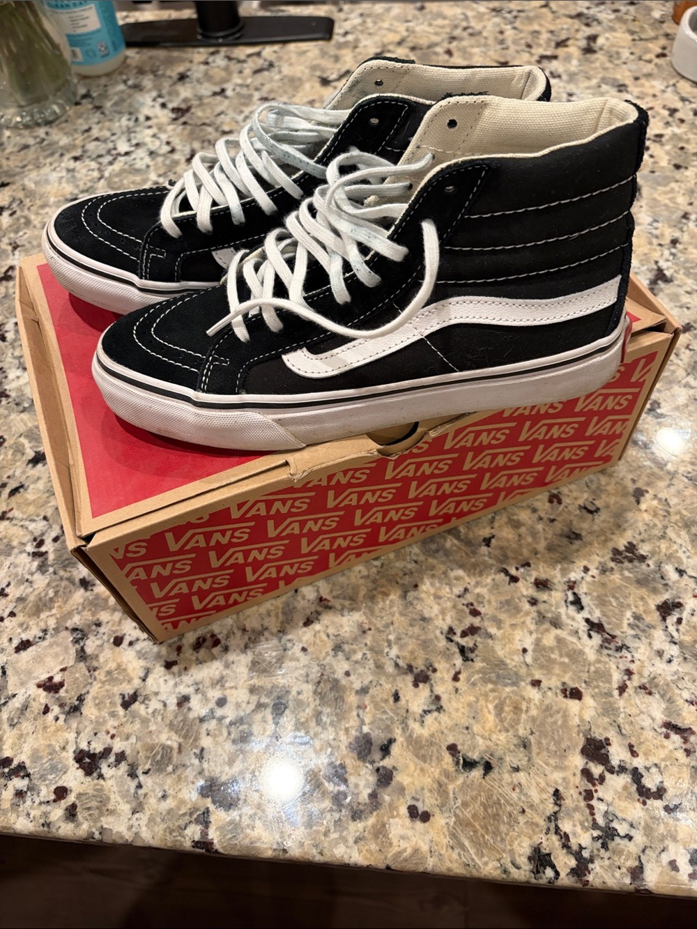 Vans Black & White High-Top Skate Sneakers